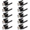 imageProbrico Interior Brushed Nickel Door Handle Heavy Duty Flat Square Privacy Door Handles Keyless Door Levers Lockset for Bedroom and Bathroom 10 Pack ModernBlack