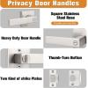 imageProbrico Interior Brushed Nickel Door Handle Heavy Duty Flat Square Privacy Door Handles Keyless Door Levers Lockset for Bedroom and Bathroom 10 Pack ModernBrushed Nickel