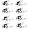 imageProbrico Interior Brushed Nickel Door Handle Heavy Duty Flat Square Privacy Door Handles Keyless Door Levers Lockset for Bedroom and Bathroom 10 Pack ModernPolished Chrome