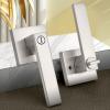 imageProbrico Interior Brushed Nickel Door Handle Heavy Duty Flat Square Privacy Door Handles Keyless Door Levers Lockset for Bedroom and Bathroom 10 Pack ModernBrushed Nickel