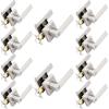 imageProbrico Interior Brushed Nickel Door Handle Heavy Duty Flat Square Privacy Door Handles Keyless Door Levers Lockset for Bedroom and Bathroom 10 Pack ModernBrushed Nickel