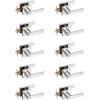 imageProbrico Interior Brushed Nickel Door Handle Heavy Duty Flat Square Privacy Door Handles Keyless Door Levers Lockset for Bedroom and Bathroom 10 Pack ModernPolished Chrome