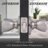 imageProbrico Keyed Alike Entry Door KnobsTulip Shape Entrance Locks in Brushed NickelInterior Door Lockset with Same Keys One Keyway Exterior Handles3 Pack