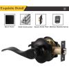 imageProbrico Passage Door Handle for Hall and Closet 1 Pack Premium Black Door Levers Camelot Style Door Handles for Left ampamp Right Hand