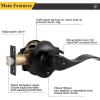 imageProbrico Passage Door Handle for Hall and Closet 1 Pack Premium Black Door Levers Camelot Style Door Handles for Left ampamp Right Hand