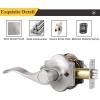 imageProbrico Passage Levers Camelot Style Door Handles Brushed Nickel Hall and Closet Levers Wave Handles for Left ampamp Right Hand Opening Doors 2 Sided Handle with Latch 85061SN