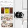 imageProbrico Polished Chrome Keyed Entry Door Knob Interior Exterior Entry Door Locks Entrance LocksetLock with Three KeysBlack