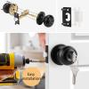 imageProbrico Polished Chrome Keyed Entry Door Knob Interior Exterior Entry Door Locks Entrance LocksetLock with Three KeysBlack
