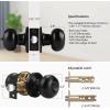 imageProbrico Polished Chrome Keyed Entry Door Knob Interior Exterior Entry Door Locks Entrance LocksetLock with Three KeysBlack