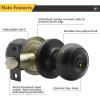 imageProbrico Polished Chrome Keyed Entry Door Knob Interior Exterior Entry Door Locks Entrance LocksetLock with Three KeysBlack