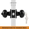 imageProbrico Polished Chrome Keyed Entry Door Knob Interior Exterior Entry Door Locks Entrance LocksetLock with Three KeysBlack