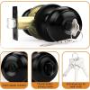 imageProbrico Polished Chrome Keyed Entry Door Knob Interior Exterior Entry Door Locks Entrance LocksetLock with Three KeysBlack