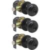 imageProbrico Polished Chrome Keyed Entry Door Knob Interior Exterior Entry Door Locks Entrance LocksetLock with Three KeysBlack