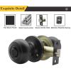 imageProbrico Polished Chrome Keyed Entry Door Knob Interior Exterior Entry Door Locks Entrance LocksetLock with Three KeysBlack