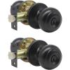 imageProbrico Polished Chrome Keyed Entry Door Knob Interior Exterior Entry Door Locks Entrance LocksetLock with Three KeysBlack