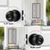 imageProbrico Polished Chrome Keyed Entry Door Knob Interior Exterior Entry Door Locks Entrance LocksetLock with Three KeysBlack