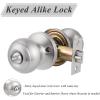 imageProbrico Polished Chrome Keyed Entry Door Knob Interior Exterior Entry Door Locks Entrance LocksetLock with Three KeysBrushed Nickel