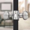 imageProbrico Polished Chrome Keyed Entry Door Knob Interior Exterior Entry Door Locks Entrance LocksetLock with Three KeysBrushed Nickel