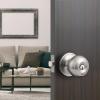 imageProbrico Polished Chrome Keyed Entry Door Knob Interior Exterior Entry Door Locks Entrance LocksetLock with Three KeysBrushed Nickel