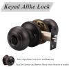 imageProbrico Polished Chrome Keyed Entry Door Knob Interior Exterior Entry Door Locks Entrance LocksetLock with Three KeysOil Rubbed Bronze