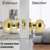 imageProbrico Polished Chrome Keyed Entry Door Knob Interior Exterior Entry Door Locks Entrance LocksetLock with Three KeysPolished Brass