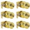imageProbrico Polished Chrome Keyed Entry Door Knob Interior Exterior Entry Door Locks Entrance LocksetLock with Three KeysPolished Brass