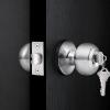 imageProbrico Polished Chrome Keyed Entry Door Knob Interior Exterior Entry Door Locks Entrance LocksetLock with Three KeysPolished Chrome
