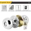 imageProbrico Polished Chrome Keyed Entry Door Knob Interior Exterior Entry Door Locks Entrance LocksetLock with Three KeysPolished Chrome