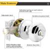 imageProbrico Polished Chrome Keyed Entry Door Knob Interior Exterior Entry Door Locks Entrance LocksetLock with Three KeysPolished Chrome
