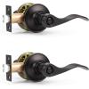 imageProbrico Privacy Door Levers Interior Door Handles Levers Satin Nickel Door Lever for Bedroom Bathroom Wave Style Door Lever Left Right Handed Door Handles 10 PackOil Rubbed Bronze