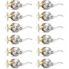 imageProbrico Privacy Door Levers Interior Door Handles Levers Satin Nickel Door Lever for Bedroom Bathroom Wave Style Door Lever Left Right Handed Door Handles 10 PackSatin Nickel