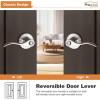 imageProbrico Privacy Door Levers Interior Door Handles Levers Satin Nickel Door Lever for Bedroom Bathroom Wave Style Door Lever Left Right Handed Door Handles 10 PackSatin Nickel
