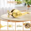 imageProbrico Privacy Door Levers Interior Door Handles Levers Satin Nickel Door Lever for Bedroom Bathroom Wave Style Door Lever Left Right Handed Door Handles 10 PackGold