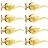 imageProbrico Privacy Door Levers Interior Door Handles Levers Satin Nickel Door Lever for Bedroom Bathroom Wave Style Door Lever Left Right Handed Door Handles 10 PackGold