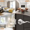 imageProbrico Privacy Door Levers Interior Door Handles Levers Satin Nickel Door Lever for Bedroom Bathroom Wave Style Door Lever Left Right Handed Door Handles 10 PackSatin Nickel