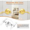 imageProbrico Privacy Door Levers Interior Door Handles Levers Satin Nickel Door Lever for Bedroom Bathroom Wave Style Door Lever Left Right Handed Door Handles 10 PackGold