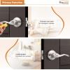 imageProbrico Privacy Door Levers Interior Door Handles Levers Satin Nickel Door Lever for Bedroom Bathroom Wave Style Door Lever Left Right Handed Door Handles 10 PackSatin Nickel