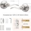 imageProbrico Privacy Door Levers Interior Door Handles Levers Satin Nickel Door Lever for Bedroom Bathroom Wave Style Door Lever Left Right Handed Door Handles 10 PackSatin Nickel
