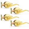 imageProbrico Privacy Door Levers Interior Door Handles Levers Satin Nickel Door Lever for Bedroom Bathroom Wave Style Door Lever Left Right Handed Door Handles 10 PackGold