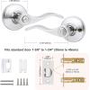 imageProbrico Privacy Door Levers Interior Door Handles Levers Satin Nickel Door Lever for Bedroom Bathroom Wave Style Door Lever Left Right Handed Door Handles 10 PackPolished Chrome