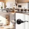 imageProbrico Privacy Door Levers Interior Door Handles Levers Satin Nickel Door Lever for Bedroom Bathroom Wave Style Door Lever Left Right Handed Door Handles 10 PackOil Rubbed Bronze