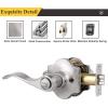 imageProbrico Privacy Levers Camelot Style Wave Door Levers Brushed Nickel BedroomampampBathroom Door Handle Sets Keyless for Left ampamp Right Hand Opening Doors Interior Door Lock 85061SN