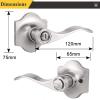 imageProbrico Privacy Levers Camelot Style Wave Door Levers Brushed Nickel BedroomampampBathroom Door Handle Sets Keyless for Left ampamp Right Hand Opening Doors Interior Door Lock 85061SN