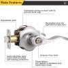 imageProbrico Privacy Levers Camelot Style Wave Door Levers Brushed Nickel BedroomampampBathroom Door Handle Sets Keyless for Left ampamp Right Hand Opening Doors Interior Door Lock 85061SN