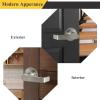imageProbrico Satin Nickel Heavy Duty Passage Door Levers Interior HallCloset NonLocking Handles LeftRight Handed Contractor Pack 6 Pack