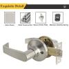 imageProbrico Satin Nickel Heavy Duty Passage Door Levers Interior HallCloset NonLocking Handles LeftRight Handed Contractor Pack 6 Pack