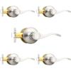 imageProbrico Wave Shape Passage Door Lever Satin Nickel Keyless Handle for Hall and Closet Interior NonLocking Leverset Handleset Hardware Reversible for Right and Left Handed Doors 1 PackSatin Nickel