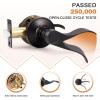 imageProbrico Wave Shape Passage Door Lever Satin Nickel Keyless Handle for Hall and Closet Interior NonLocking Leverset Handleset Hardware Reversible for Right and Left Handed Doors 1 PackOil Rubbed Bronze
