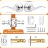 imageProbrico Wave Shape Passage Door Lever Satin Nickel Keyless Handle for Hall and Closet Interior NonLocking Leverset Handleset Hardware Reversible for Right and Left Handed Doors 1 PackPolished Chrome