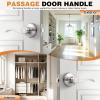imageProbrico Wave Shape Passage Door Lever Satin Nickel Keyless Handle for Hall and Closet Interior NonLocking Leverset Handleset Hardware Reversible for Right and Left Handed Doors 1 PackSatin Nickel